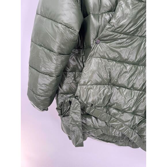 Universal Standards Womens Puffer Bomber Jacket Gray M Button Long Sleeve NWOT - Picture 4 of 5